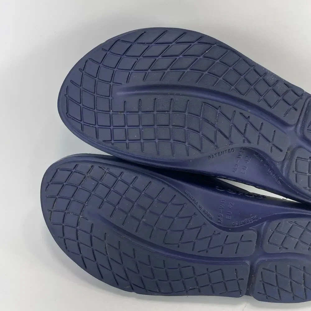Oofos Ooahh Navy Blue Recovery Sandals Slides Mens Size 9 Comfort Slide Open Toe